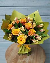 Букет цветов из:  Альстромерии и Розы в Миасское
