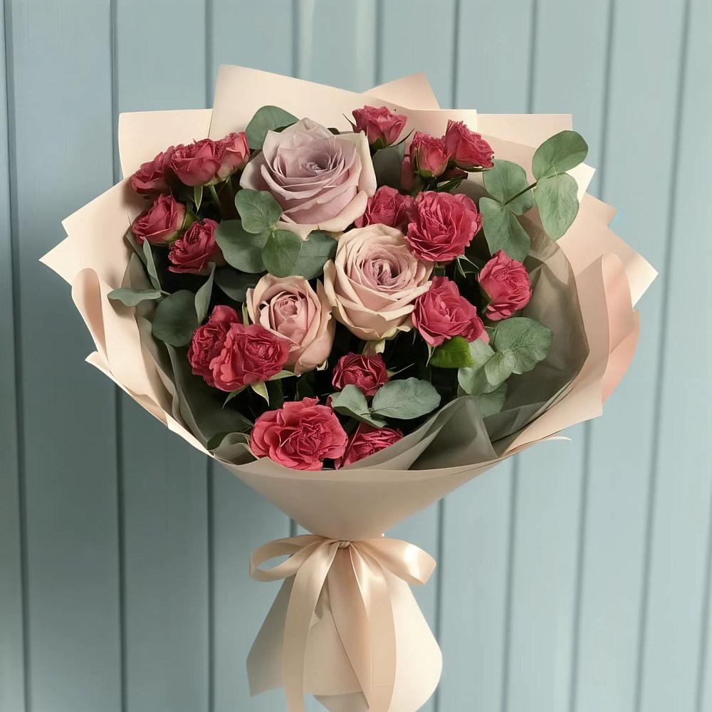 Букет цветов из: Гвоздики и Розы в Миасское