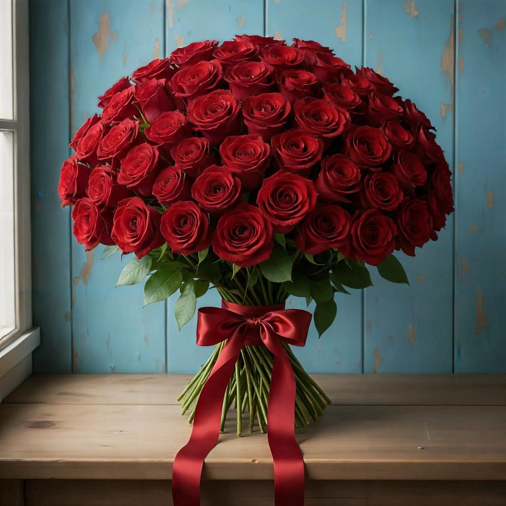 Букет Красные розы Блэк Меджик в Миасское