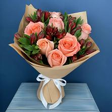 Букет цветов из:  Розы и Альстромерии в Миасское