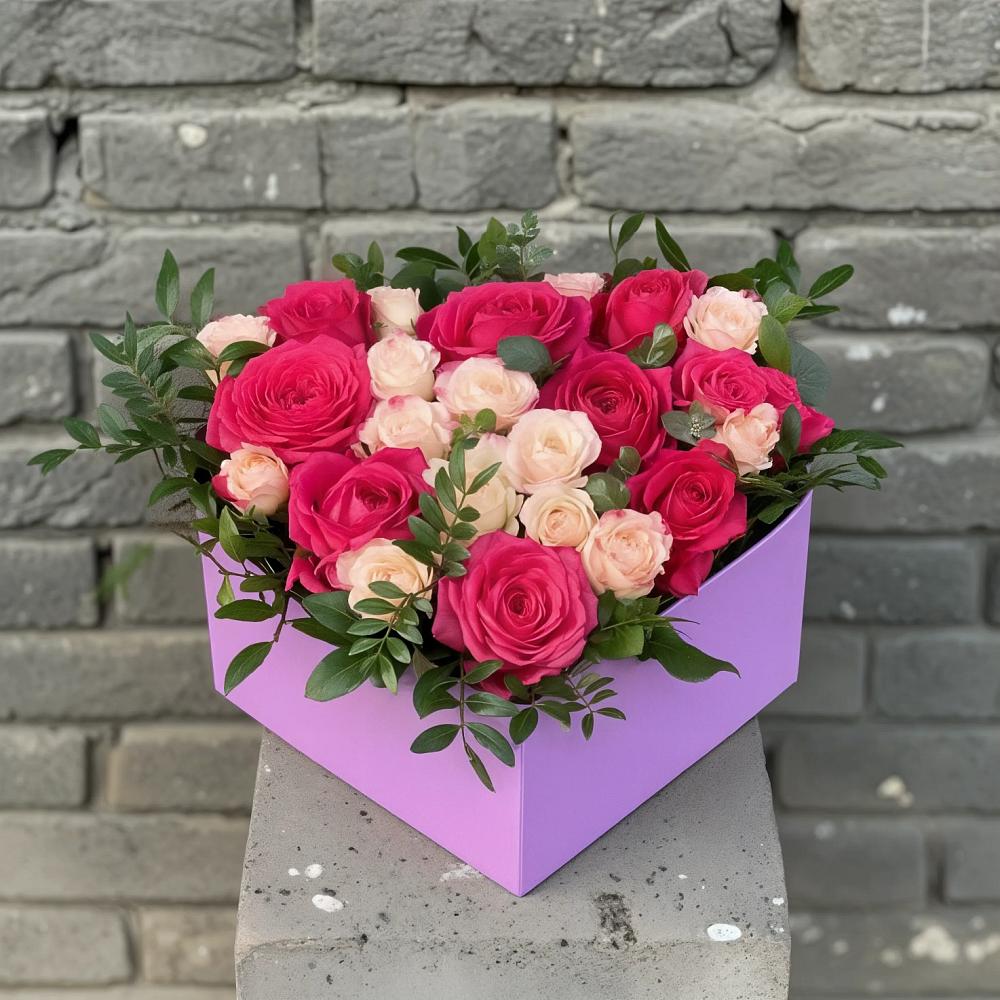 Цветочная композиция из Розы в коробке в Миасское