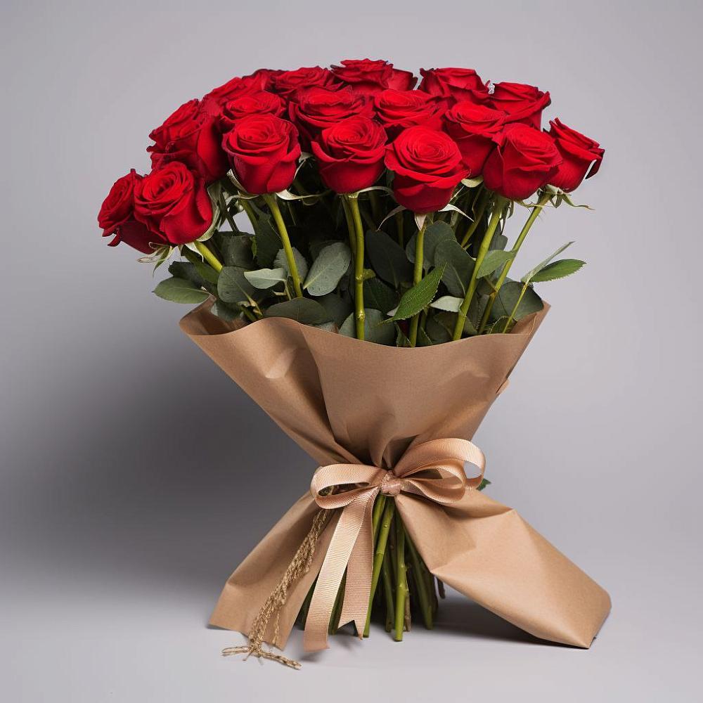 Букет 21 Красная роза Эдлесс Лав в Миасское