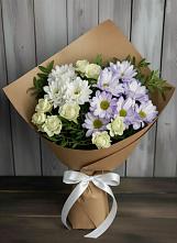 Букет цветов из:  Хризантемы и Розы в Миасское