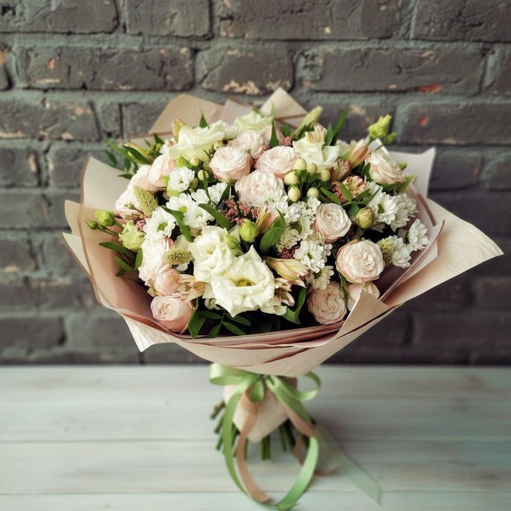 Букет цветов из: Альстромерии, Розы и Хризантемы в Миасское