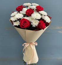 Букет цветов из:  Розы и Хризантемы в Миасское
