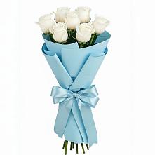 Букет 7 белых роз Проуд в Миасское