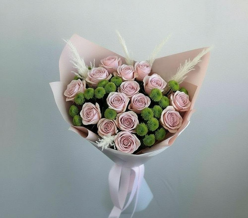 Букет цветов из: Розы и Хризантемы в Миасское