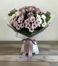 Букет цветов из:  Хризантемы и Розы в Миасское