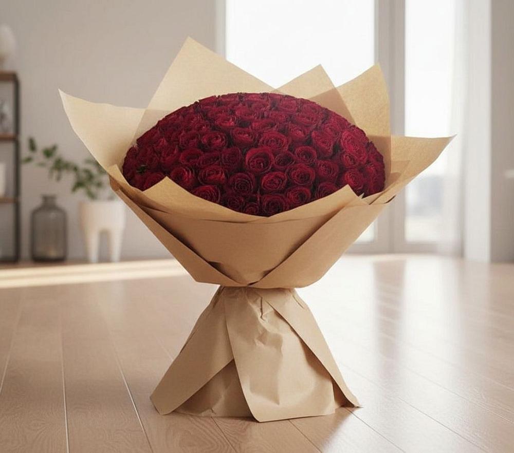 Букет 101 Красная роза в Миасское