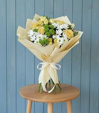 Букет цветов из:  Хризантемы и Розы в Миасское