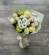 Букет цветов из:  Альстромерии, Розы и Хризантемы #REPLACE_PRED# Миасское
