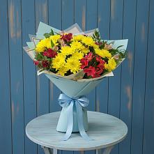 Букет цветов из:  Альстромерии и Хризантемы в Миасское